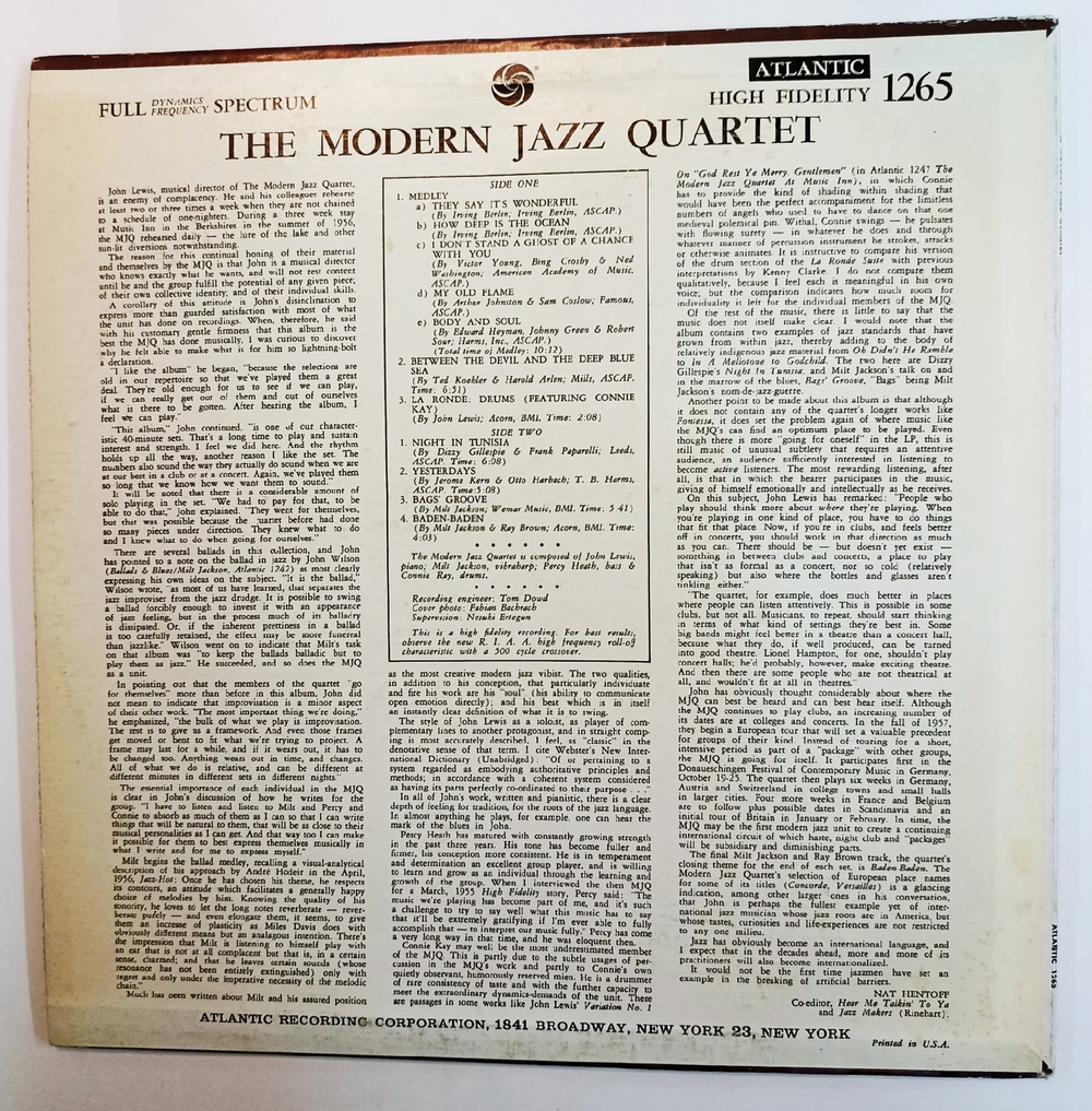The Modern Jazz Quartet The Modern Jazz Quartet (USA)