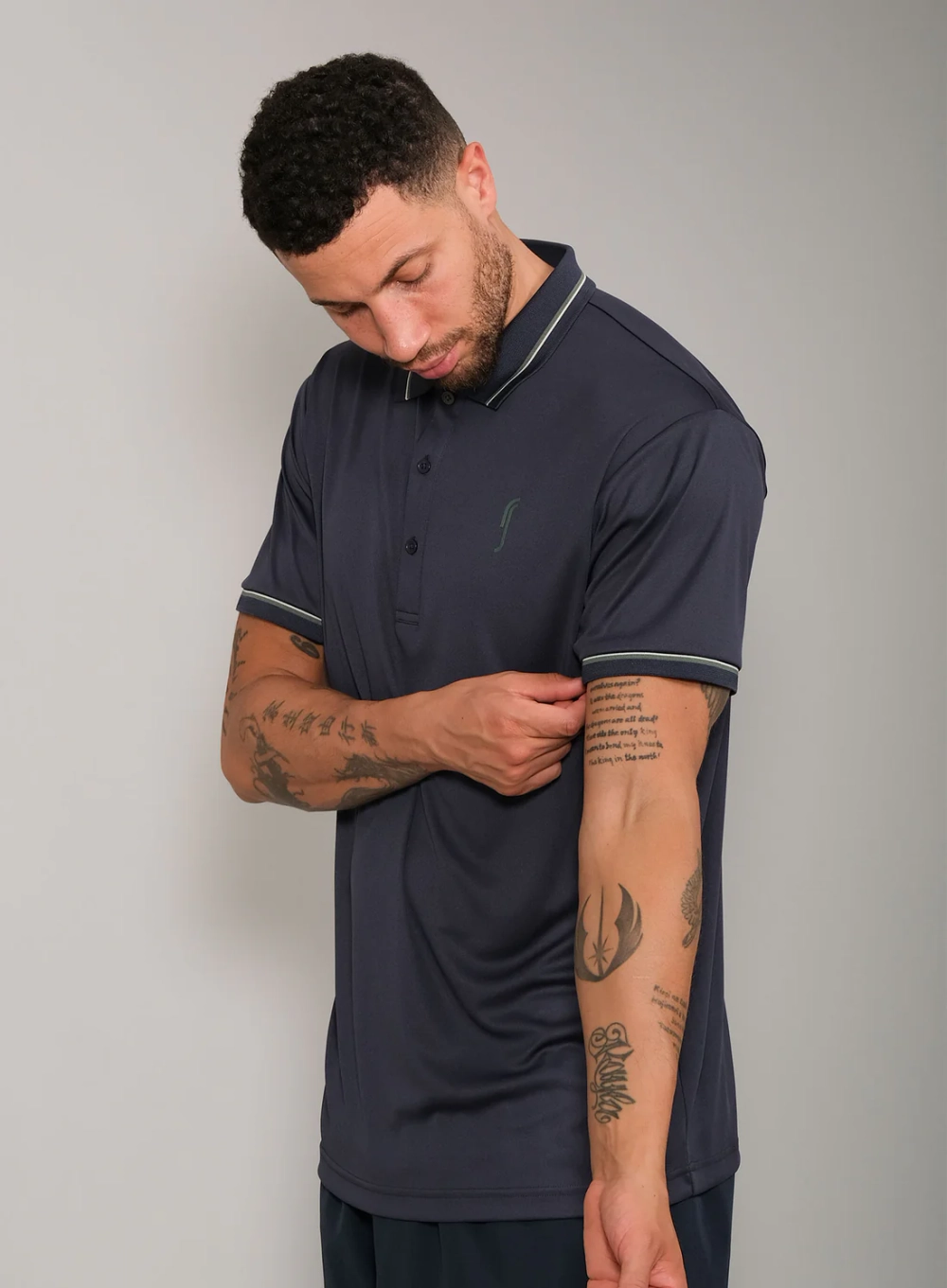 Мужское поло RS Performance Court Polo - Striped Collar (252M017926)