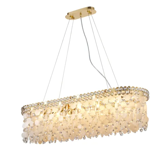 Люстра подвесная NewRgy NW095-L1000*W300*H260(1200) H GOLD, 10×40 Вт, золотая