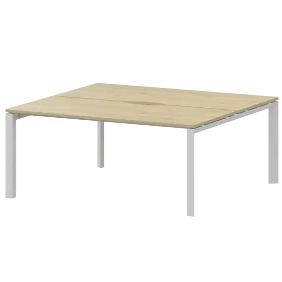 Бенч двойной на 2 рабочих места на металлокаркасе НТМП.П.Б2-160  1600x1496x750 Аргентум-МП