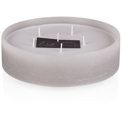 Свеча круглая в подсвечнике мышиный серый Luz your senses 22см