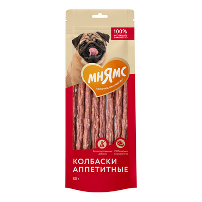 Лакомство Мнямс На каждый день для собак, колбаски аппетитные