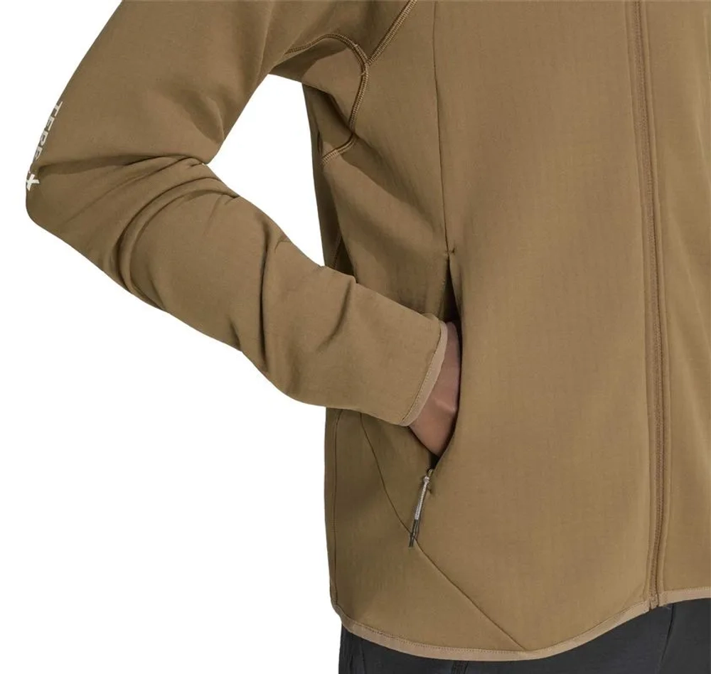 Мужская теннисная кофта Adidas Terrex Xperior Climawarm+ Ventknit Fleece - brown oxide