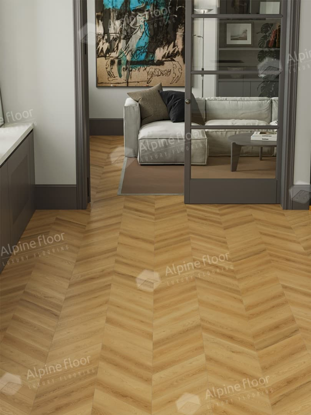 Ламинат Alpine Floor Chevron Art 12 мм Дуб Олимп 1.232 м2