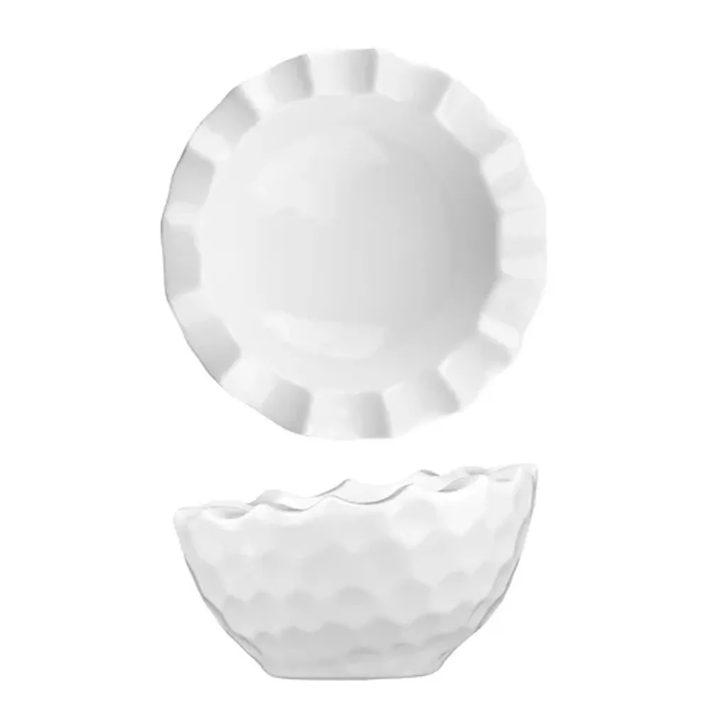 Салатник 150 мл d 15 см h8,5/7 см Crush Honeycombs белый фарфор P.L. Proff Cuisine [3]