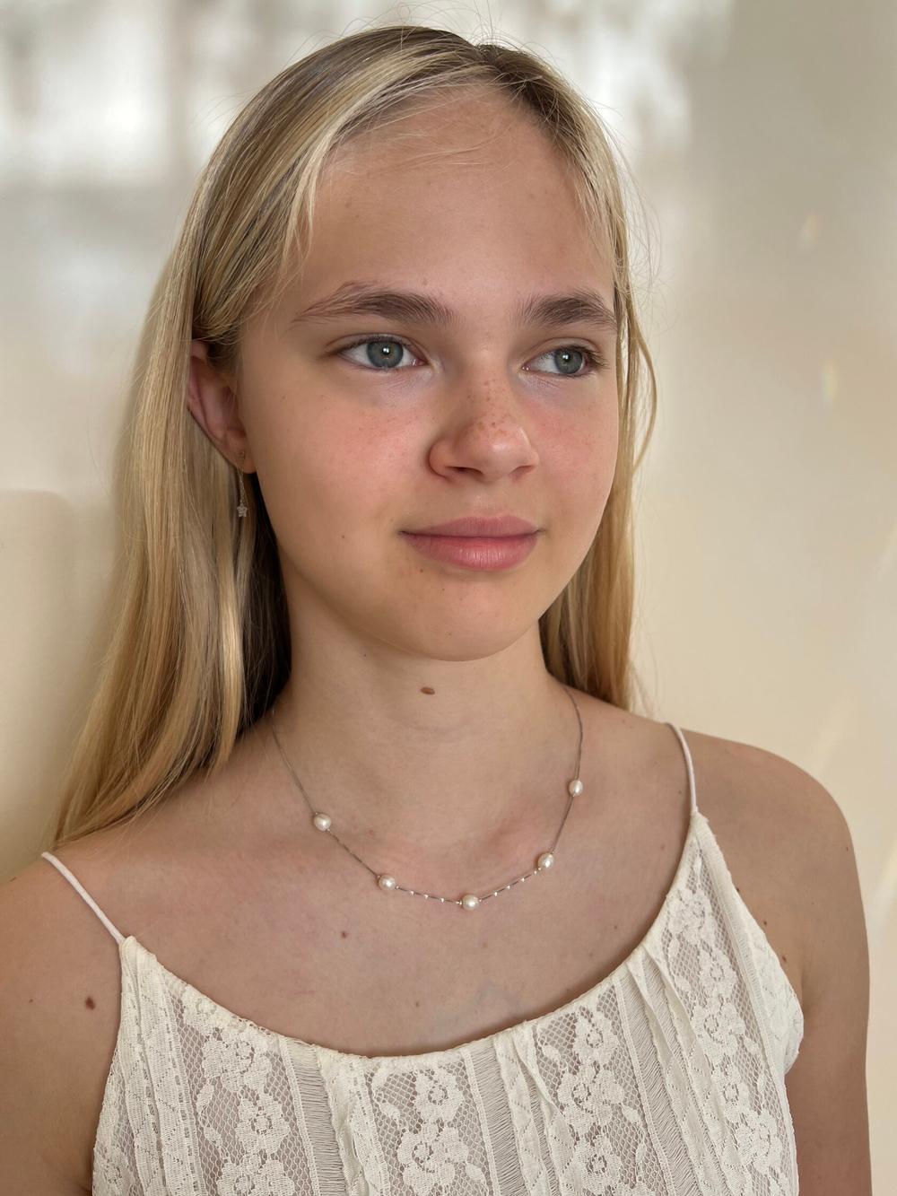 Колье Ажур 5 жемчужин