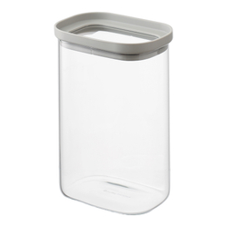 Банка для хранения прямоугольная Vacuum Glass, 1,5 л | светло-серая