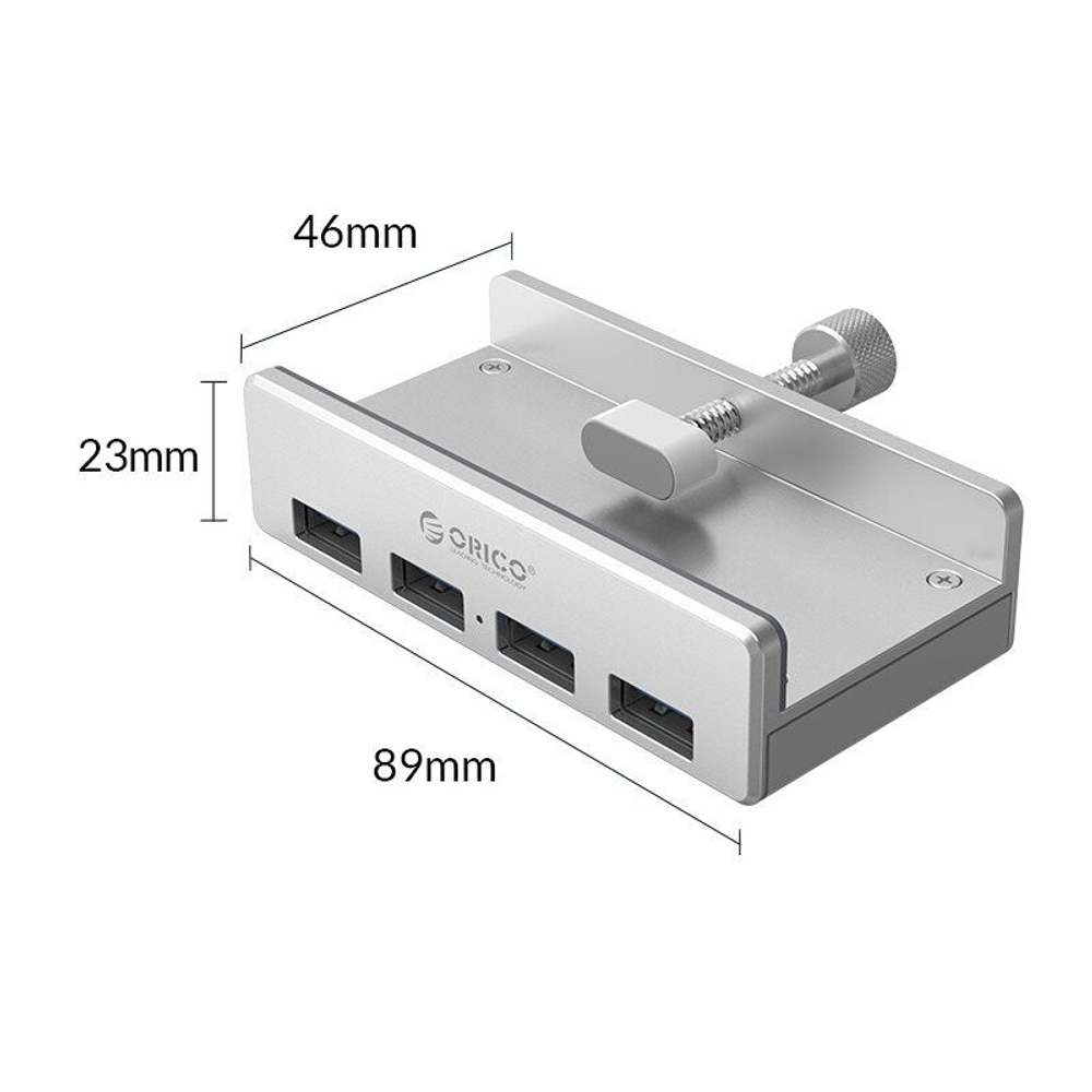 USB-хаб Orico MH4PU 4xUSB3.0 серебристый