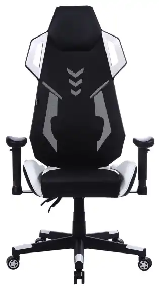 Кресло игровое Cactus Cs-Chr-090 черный/белый экокожа/сетка крестов. нейлон