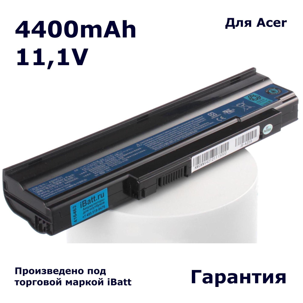 Аккумулятор iBatt 4400mAh, для Extensa 5635ZG-442G165235-902G165635G-652G165235-901G16 E728-452G32Mnkk 5635Z-432G165635Z-442G25MN