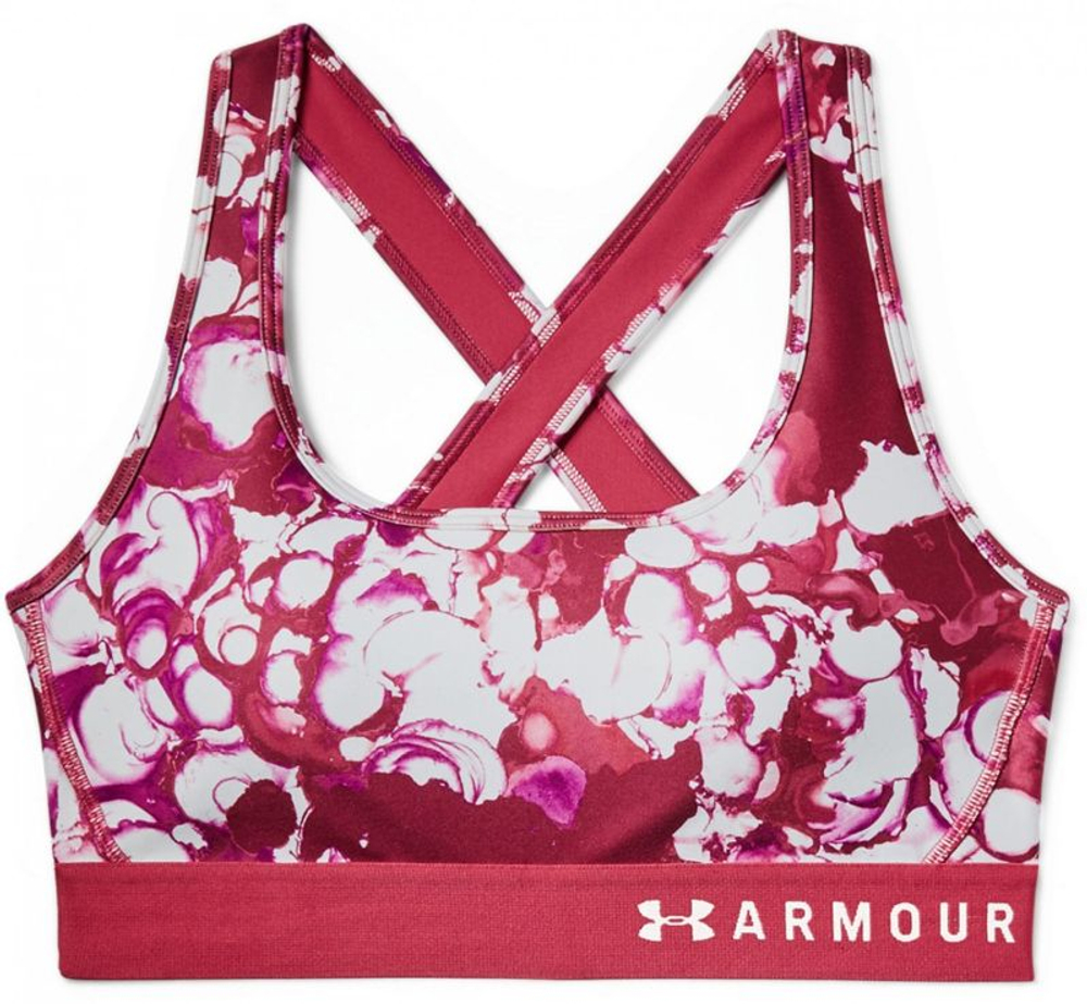 Спортивный бюстгальтер Under Armour Mid Crossback Print - impulse pink/impulse pink
