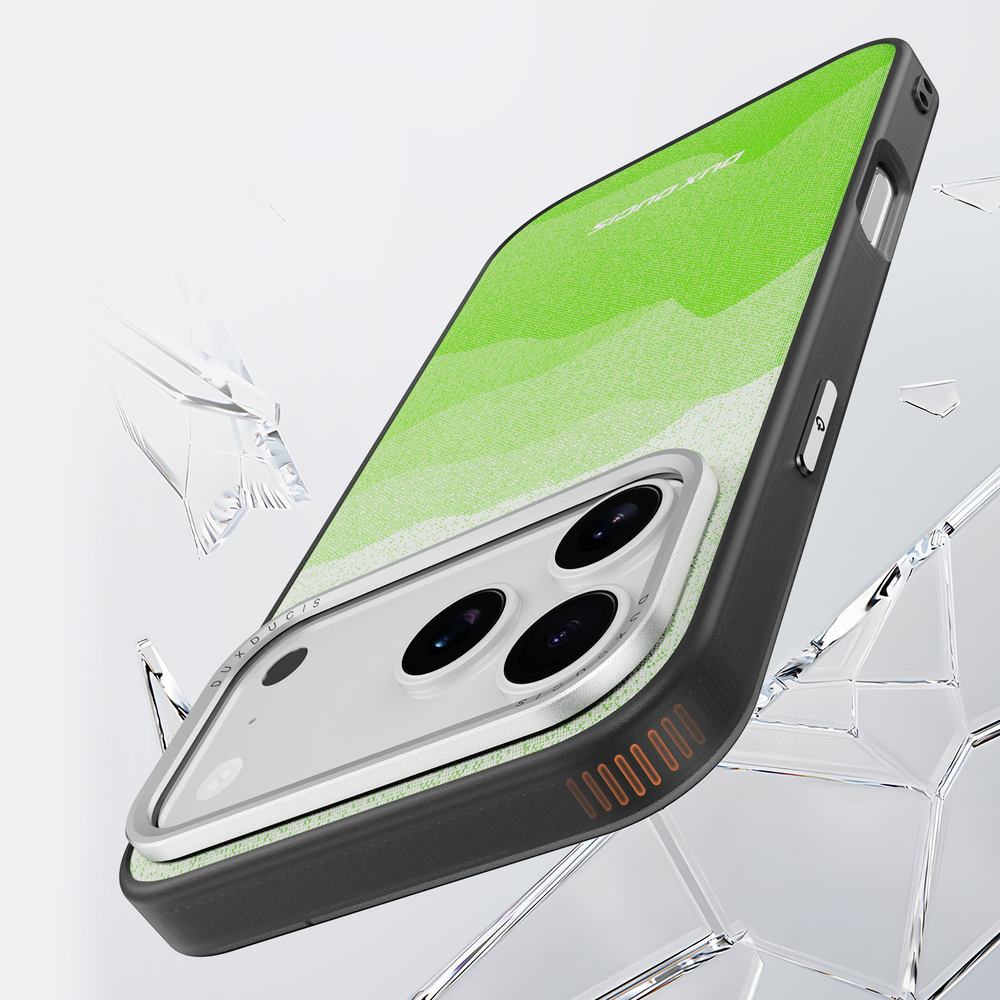 Чехол с MagSafe для смартфона iPhone 17 Pro Max, от Dux Ducis, серия Moro Series Magnetic (дизайнерский рисунок зеленого цвета)