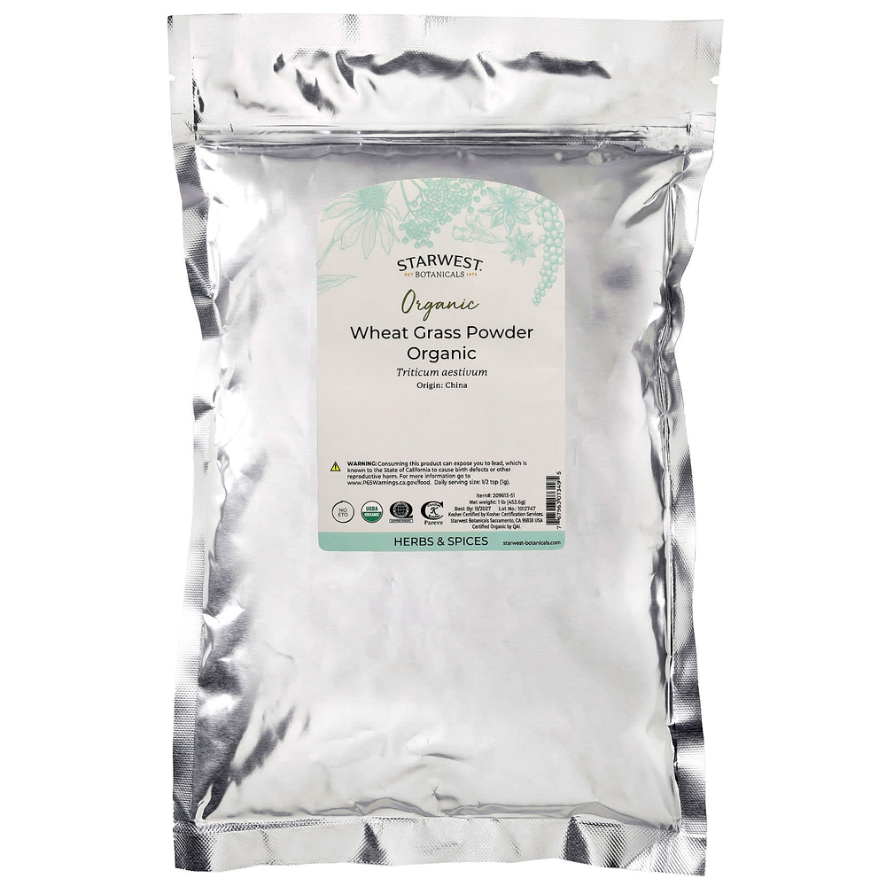 Starwest Botanicals, Органическая трава пшеницы в порошке, 1 фунт (453,6 г)