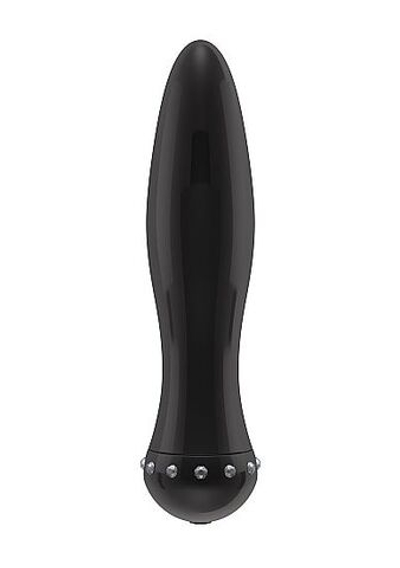 Черный вибратор-торпеда с кристалликами The Gem Black - 16,6 см. (Цвет: черный)