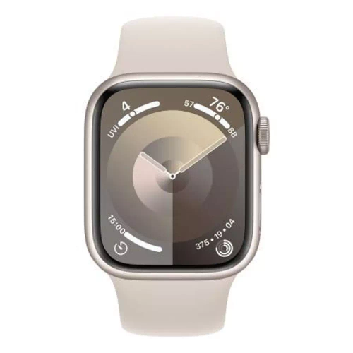 Apple Watch Series 9, 45 мм, из алюминия цвета «сияющая звезда», спортивный ремешок