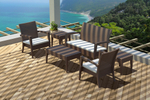 Кресло пластиковое плетеное с подушкой Siesta Contract Miami Lounge Armchair, коричневый