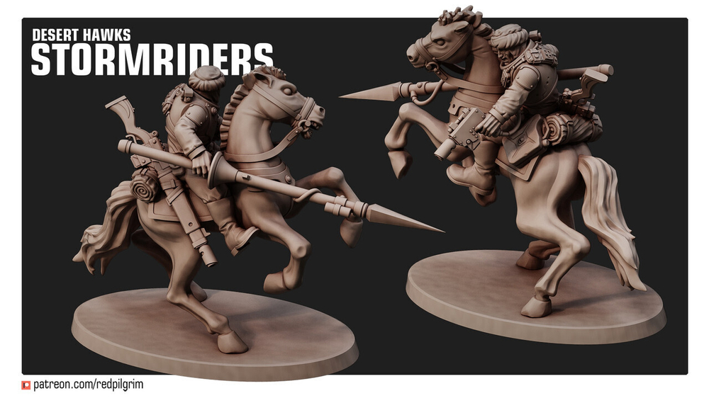 Astra Militarum Tallarn Desert Raiders Талларанские Всадники 1шт. миниатюра для AOS,Waha, Настольная игра, НРИ, Варгейм, РПГ