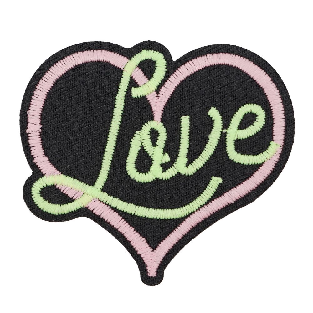 Аппликация термоклеевая светящаяся в темноте Сердце Love, Hobby&amp;Pro