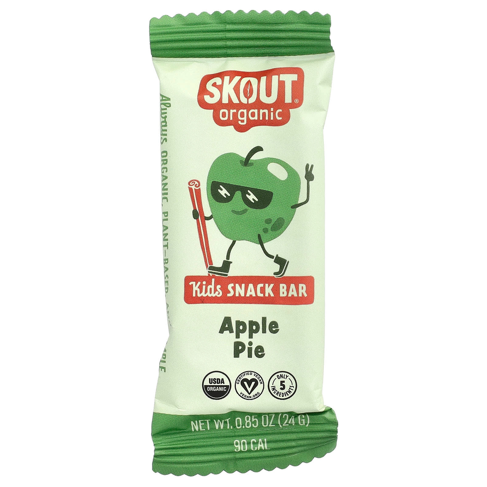 Skout Organic, детские батончики-снеки, со вкусом яблочного пирога, 6 батончиков по 24 г (0,85 унции)