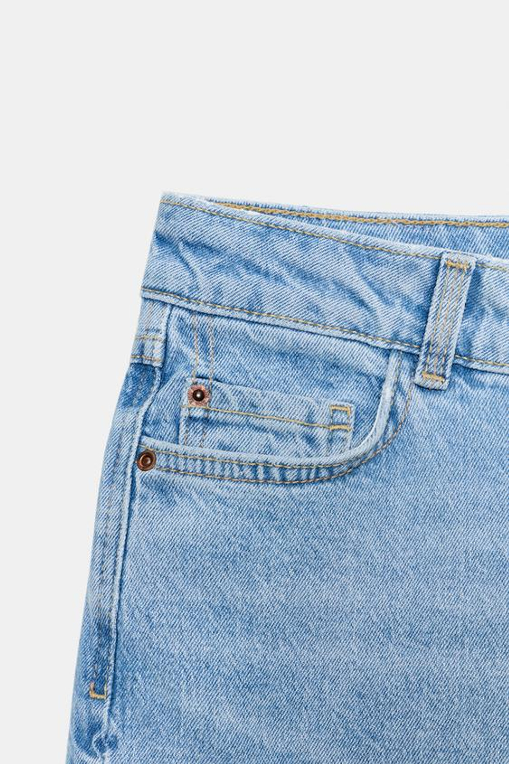 ZARA ДЖИНСЫ Z1975 КЮЛОТЫ С ВЫСОКОЙ ПОСАДКОЙ COMFORT, ГОЛУБОЙ