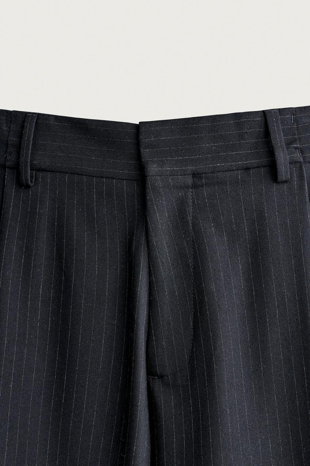 ZARA БРЮКИ WIDE FIT СО СКЛАДКАМИ, ПОЛОСКИ