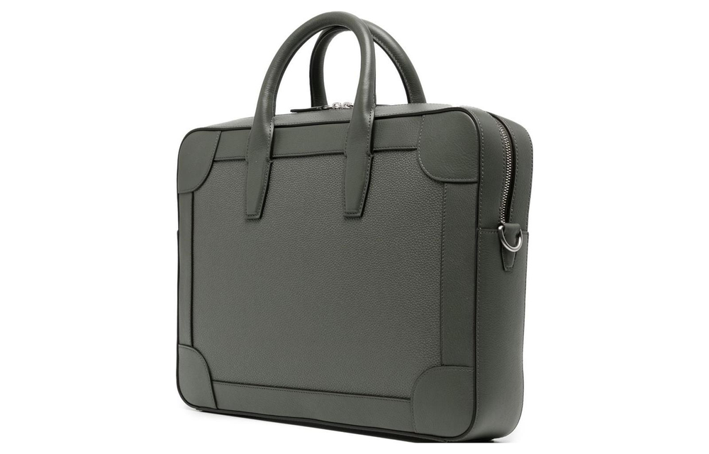 Mulberry Cow Leather Briefcase, Handbag, Laptop Bag Men"s Green