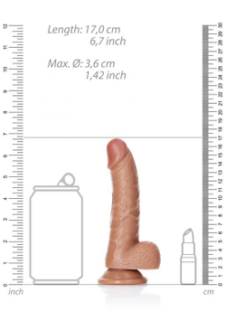 Фалоимитатор Curved Realistic Dildo Balls Suction Cup - 6''/ 15,5 cm