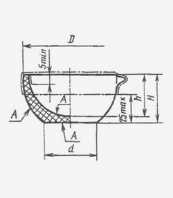 Ступка фарфоровая №6 (180 мм х 90 мм), ГОСТ 9147-80