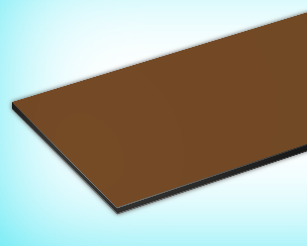 Композитные панели RAL 8008 оливково-коричневый 3 мм/0,3 мм 1220х4000 мм