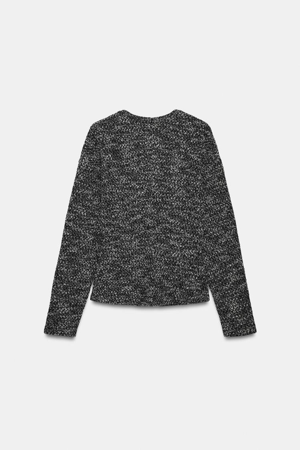 ZARA ТОП БУКЛЕ, БЕЛЫЙ/ЧЕРНЫЙ