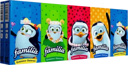 Платочки носовые Familia трехслойные 10*10шт