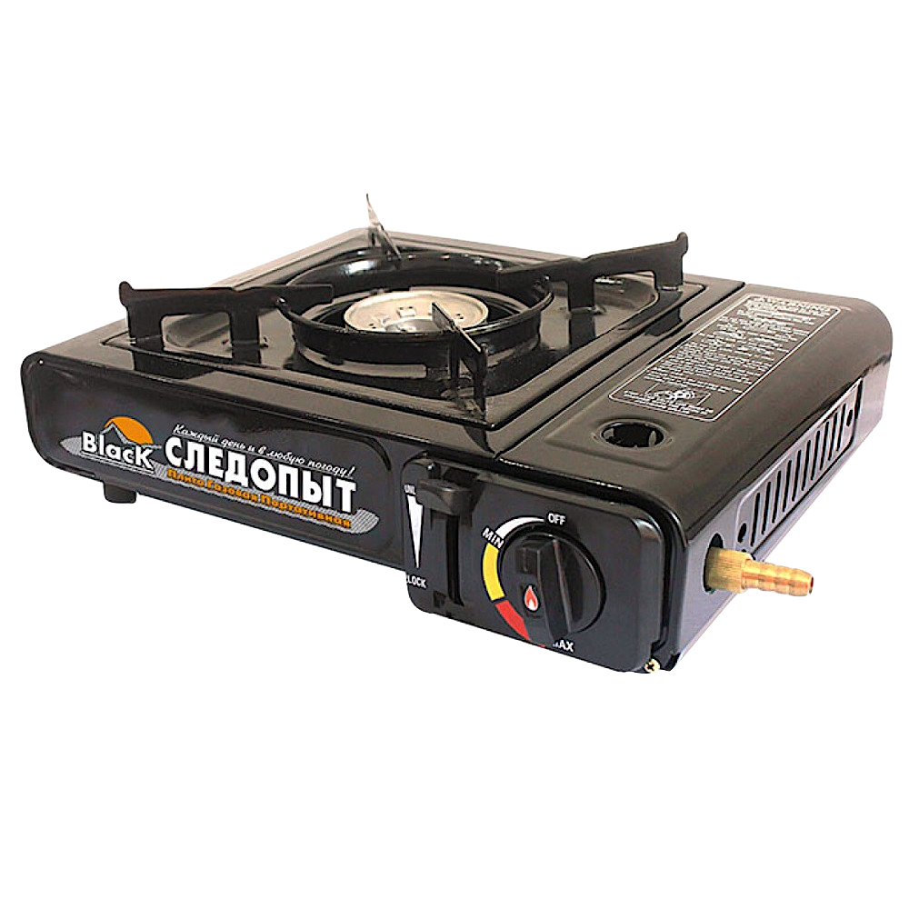 Газ. плита Следопыт PF-GST-N10 Black 2.5кВт 150г/ч 1.70кг с переходником
