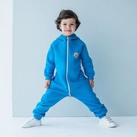 Комбинезон с клапаном и капюшоном "Лазурь" утепленный
