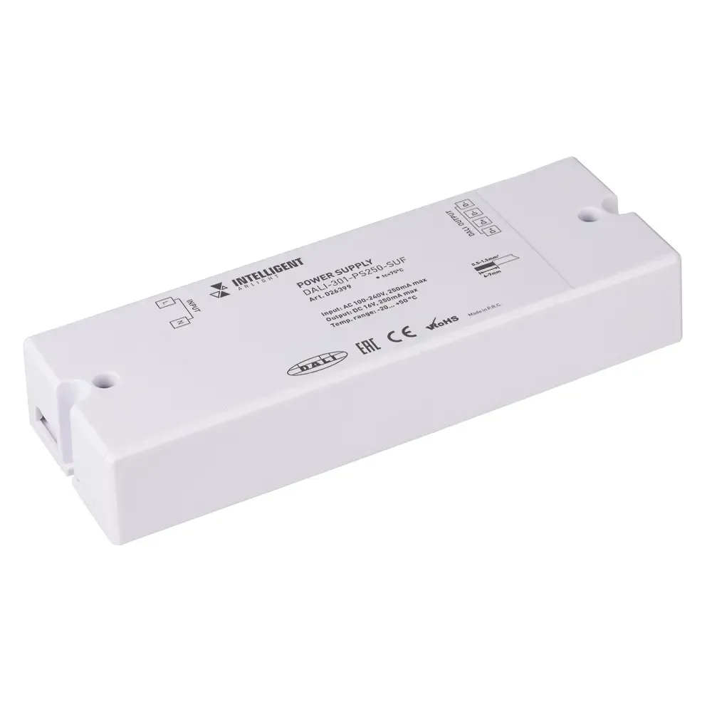 INTELLIGENT ARLIGHT Блок питания шины DALI-301-PS250-SUF (230V, 250mA) (IARL, Пластик) INTELLIGENT ARLIGHT Блок питания шины DALI-301-PS250-SUF (230V, 250mA) (IARL, Пластик)