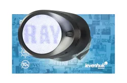 Лупа цифровая Levenhuk ERGO 30, вид с передней части, текст 'RAY' на экране
