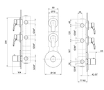 Fantini Lissoni Термостат с 2 перекрывающими вентилями (внешняя часть), хром 26 02 B302B