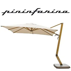 Зонт профессиональный с подсветкой Wing Pininfarina 3х3 м, тик, бежевый