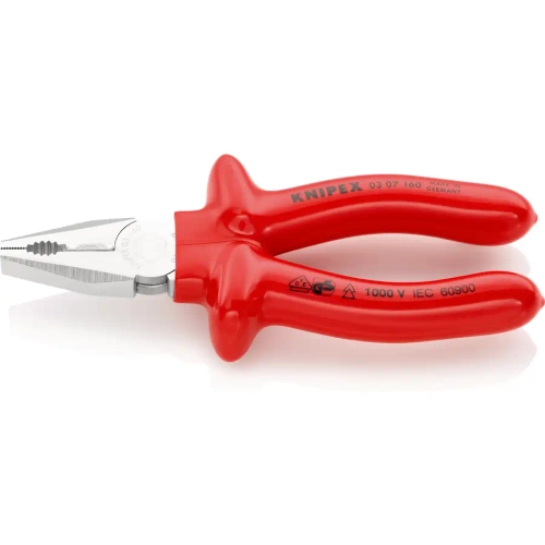 Плоскогубцы комбинированные хромированные 160 мм Knipex 03 07 160