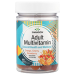 Swanson Vitamins, Мультивитаминные жевательные мармеладки для взрослых, апельсин, вишня, клубника, 60 жевательных таблеток