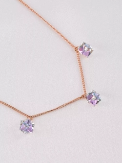 Колье Миражи с сиреневыми кристаллами Swarovski