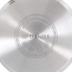 Кастрюля нерж, 4.1 л, с крыш, Daniks, Турин, QS-1-22/GS-01413-22CA, индукц