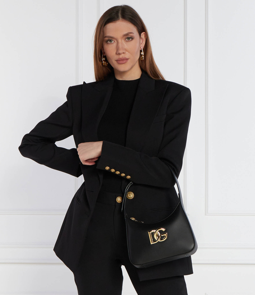 Кожаная сумка хобо 3.5 Dolce & Gabbana - черный(BB7598 AW576)