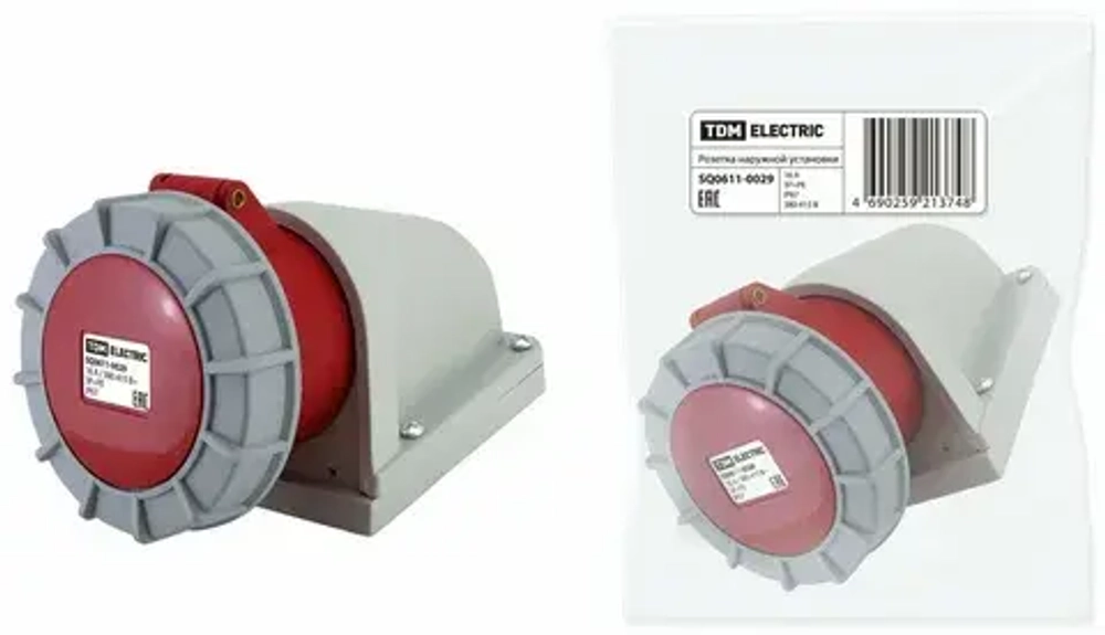 Розетка наружной установки IP67 16А 3Р+РЕ 380В TDM SQ0611-0029