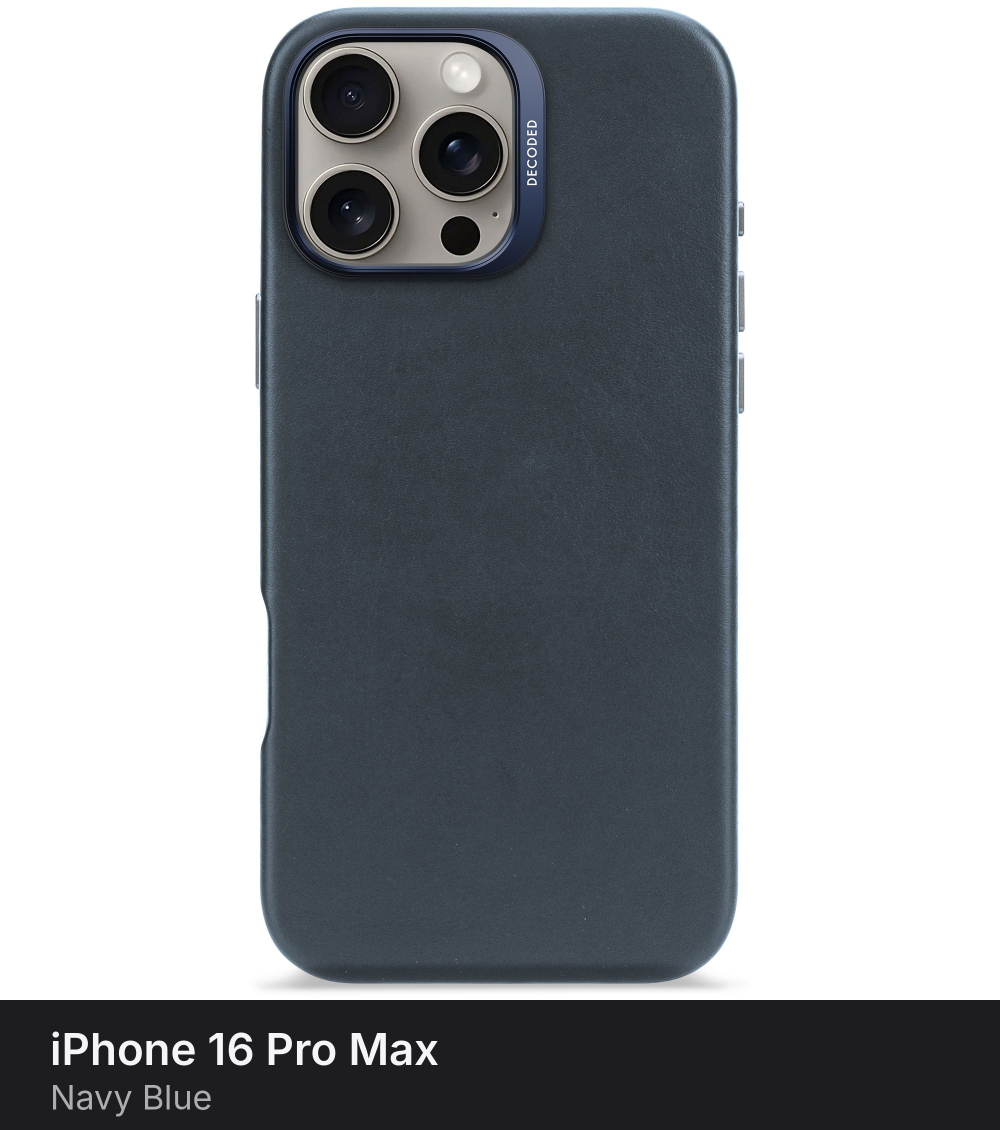 Чехол Decoded Leather Case для iPhone 16 Pro Max Navy Blue