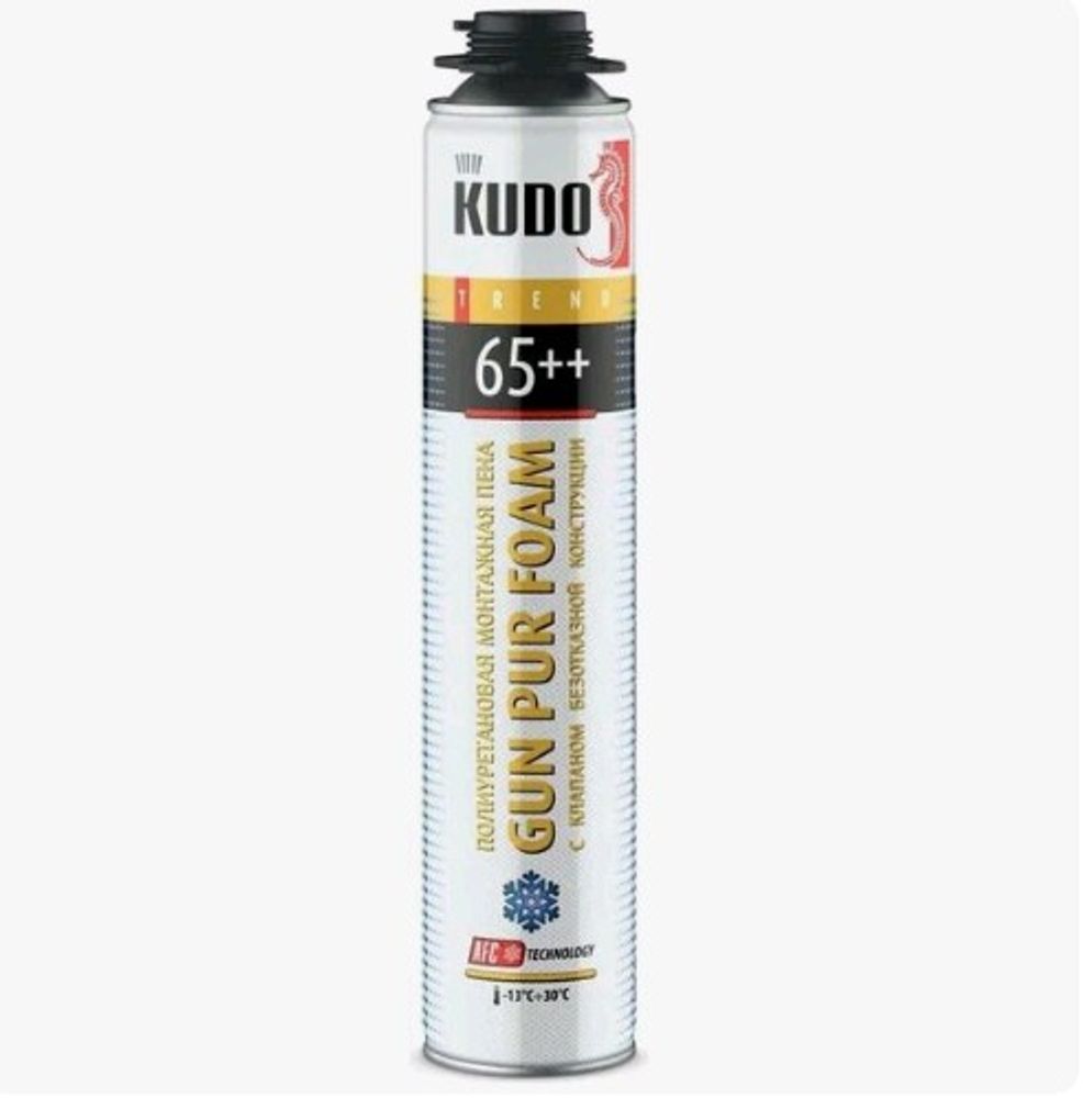 Пена монтажная KUDO TREND профи 65++ зимняя до -13С ! 950г / KUPТ10W65++ * АКЦИЯ Пена монтажная KUDO TREND профи 65++ зимняя до -13С ! 950г / KUPТ10W65++ * АКЦИЯ