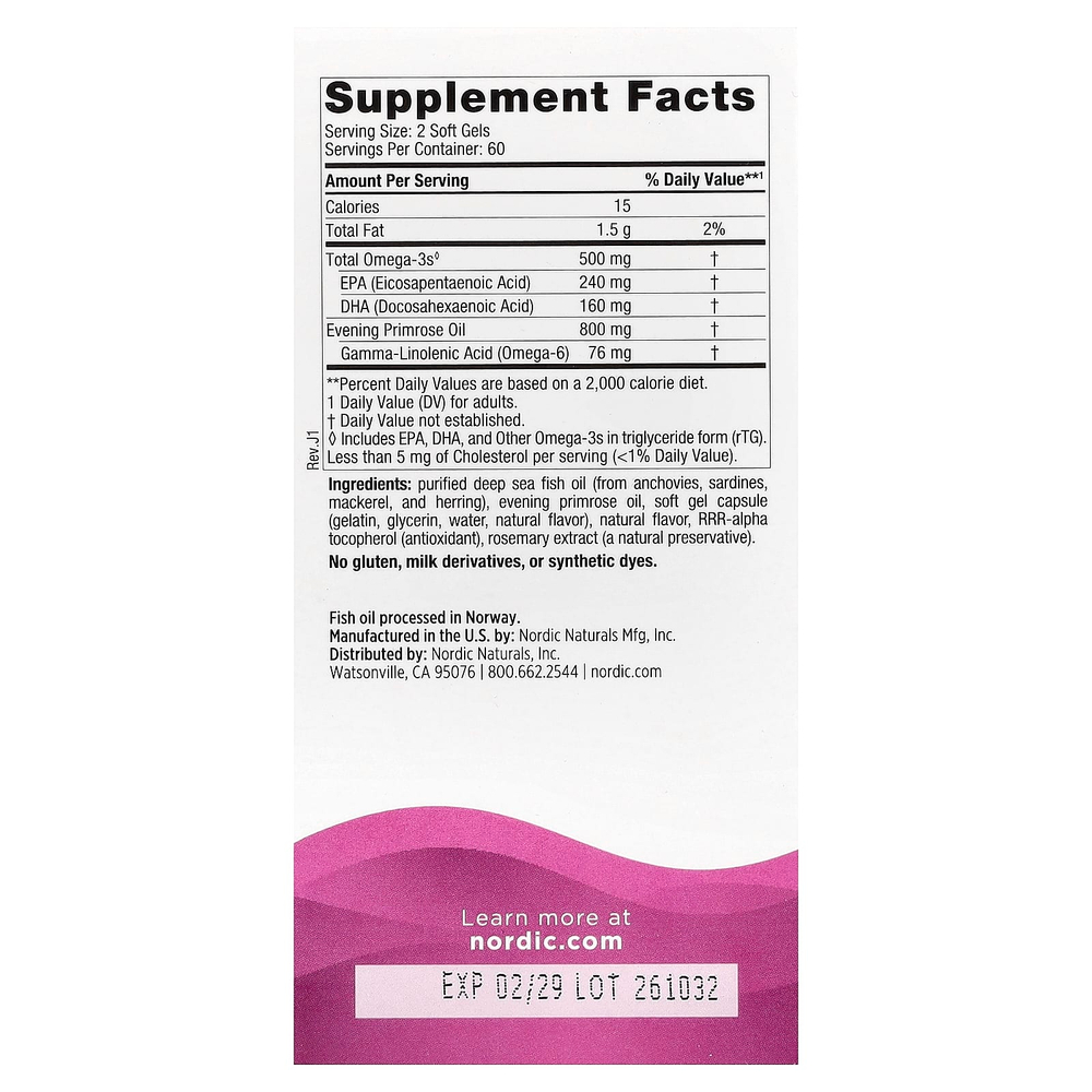 Nordic Naturals, Omega Woman, с маслом примулы вечерней, 120 капсул