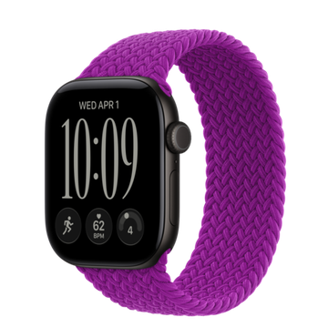 Умные часы Apple Watch Series 12 GPS + Cellular 42mm Black Aluminum Case with Magenta Braided Solo Loop 0