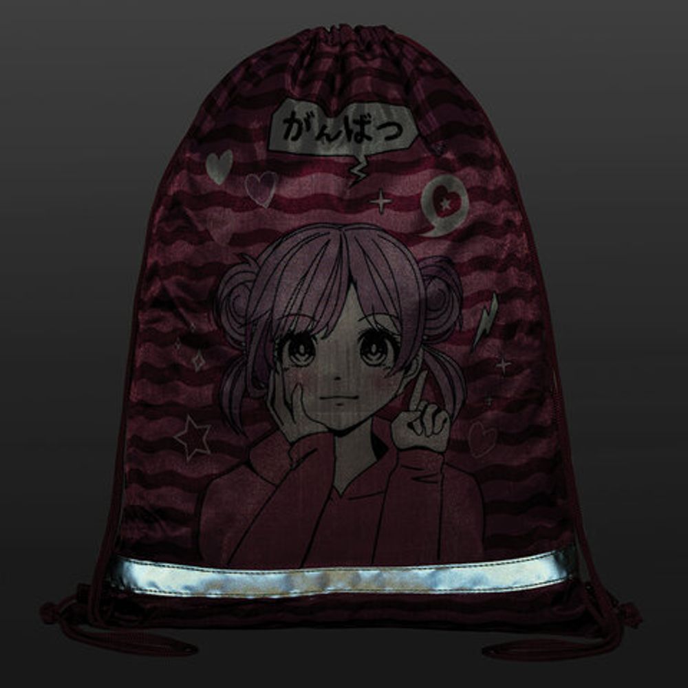 Мешок для обуви BRAUBERG KIDS, с петлей, светоотражающая полоса, 46х36 см, Anime style, 272391