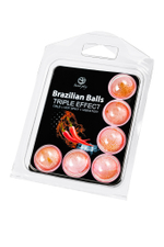 Массажное масло Secret Play Brazilian Balls тройной эффект 6 шт
