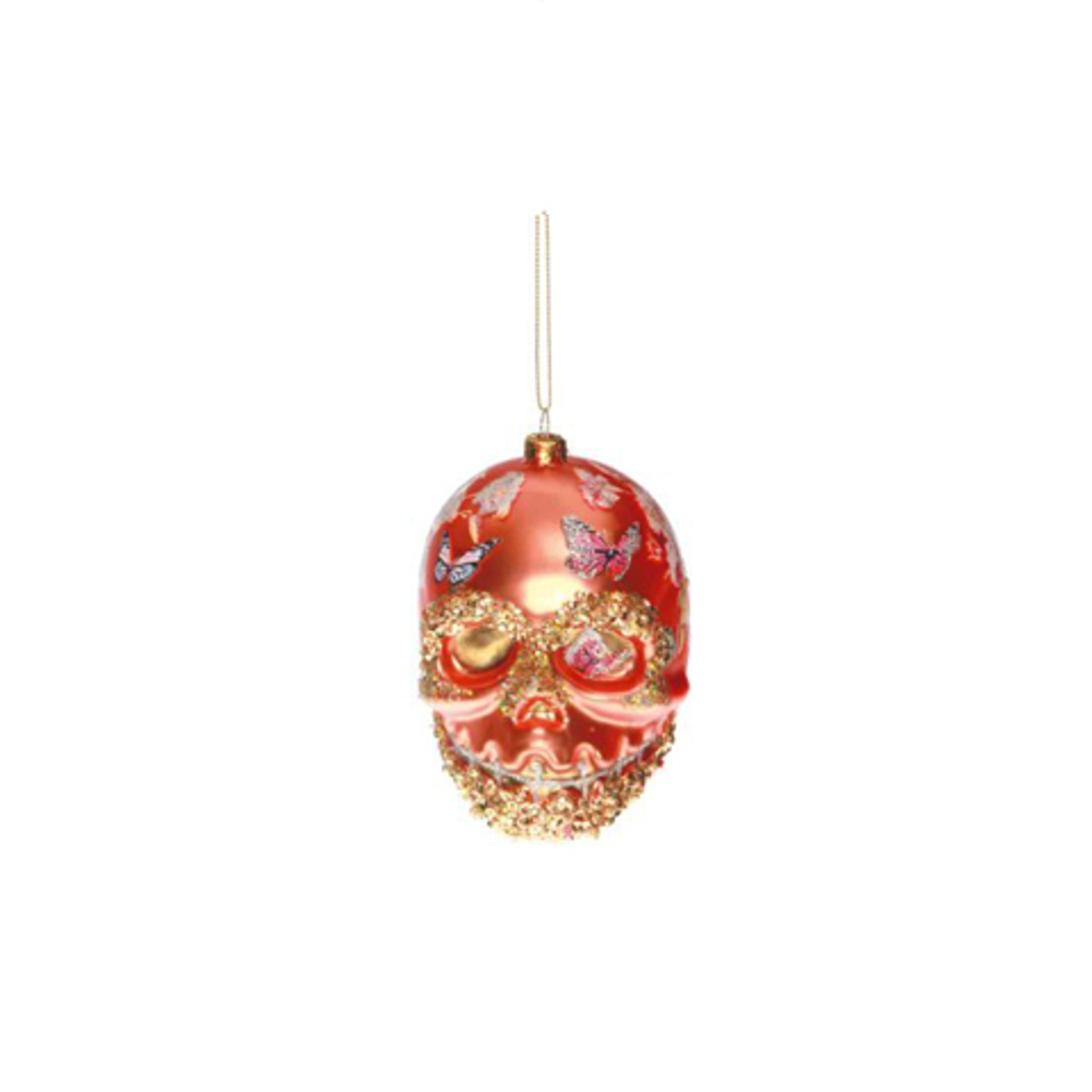 Шар 11.5см Goodwill Glass floral skull orn